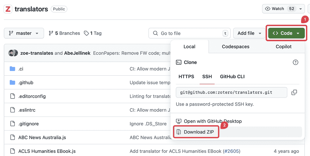 手动在 GitHub 上下载转换器